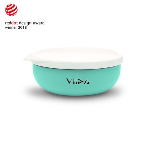 【VIIDA】Soufflé 抗菌不鏽鋼餐碗-湖水綠